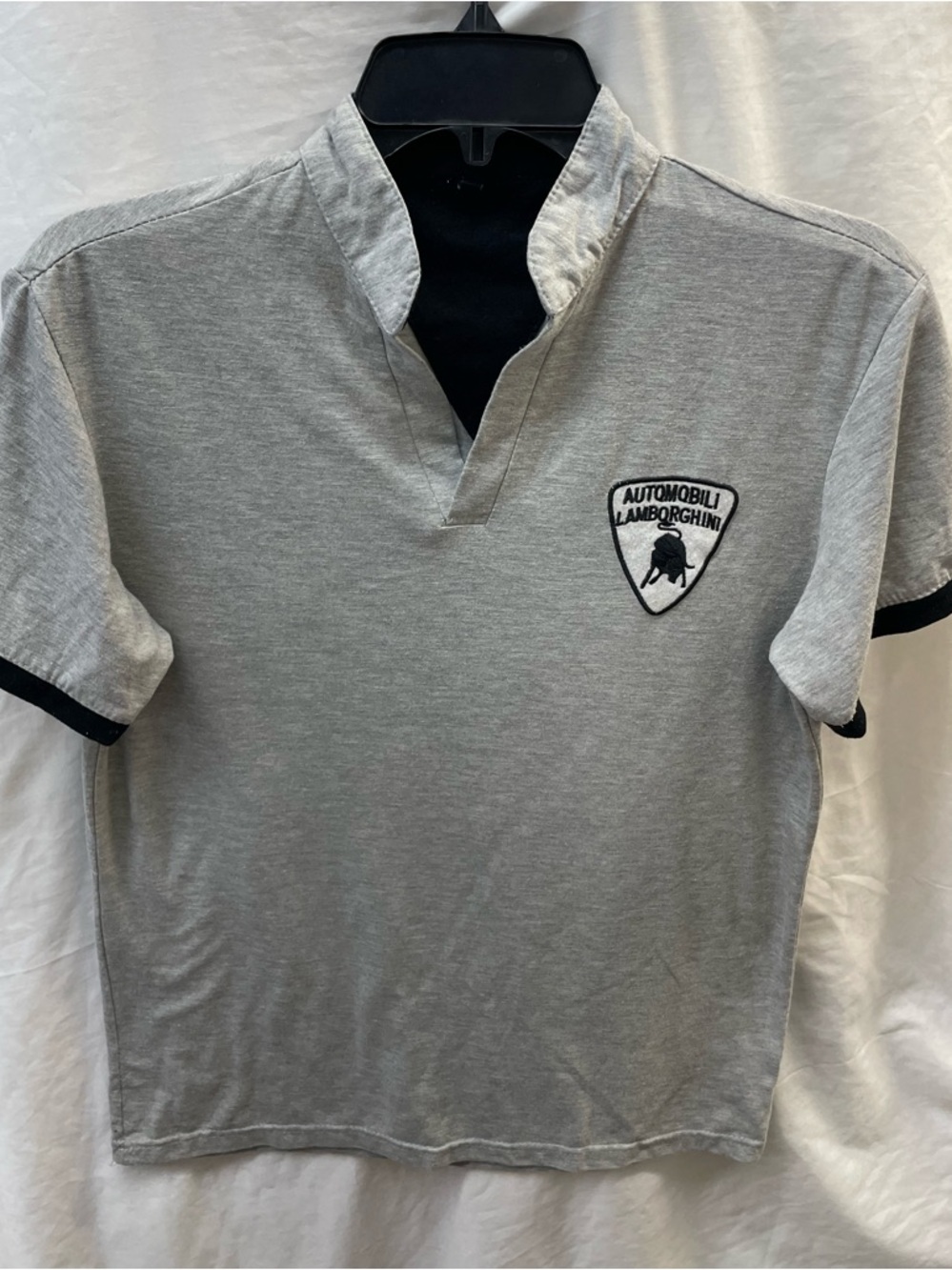 Lamborghini Embroidered Grey pullover Polo Shirt - Men's sz L